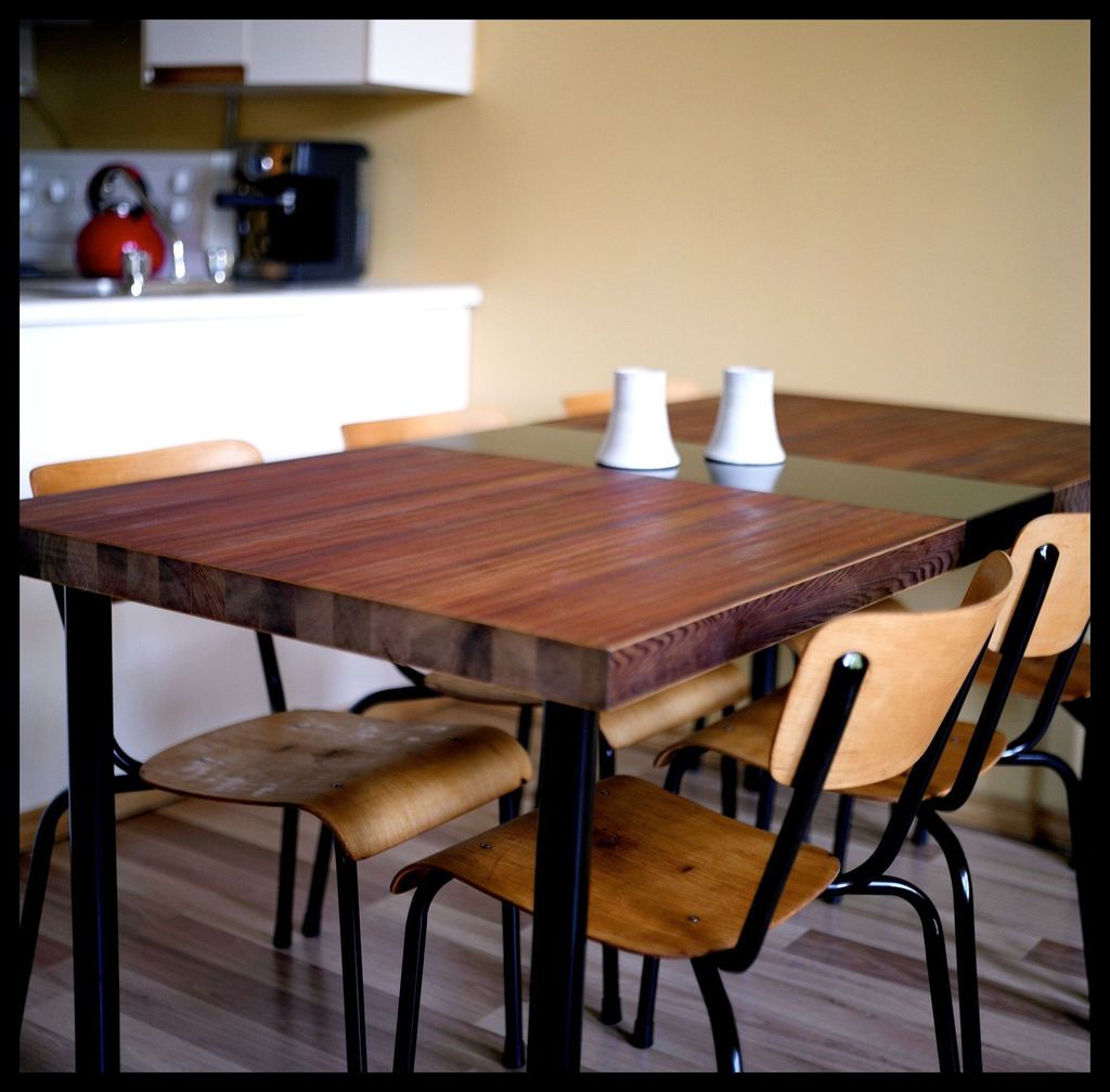 Dining Table Made From A Reclaimed Door : 5 Steps (with Pertaining To Famous Iron Wood Dining Tables With Metal Legs (View 25 of 30)