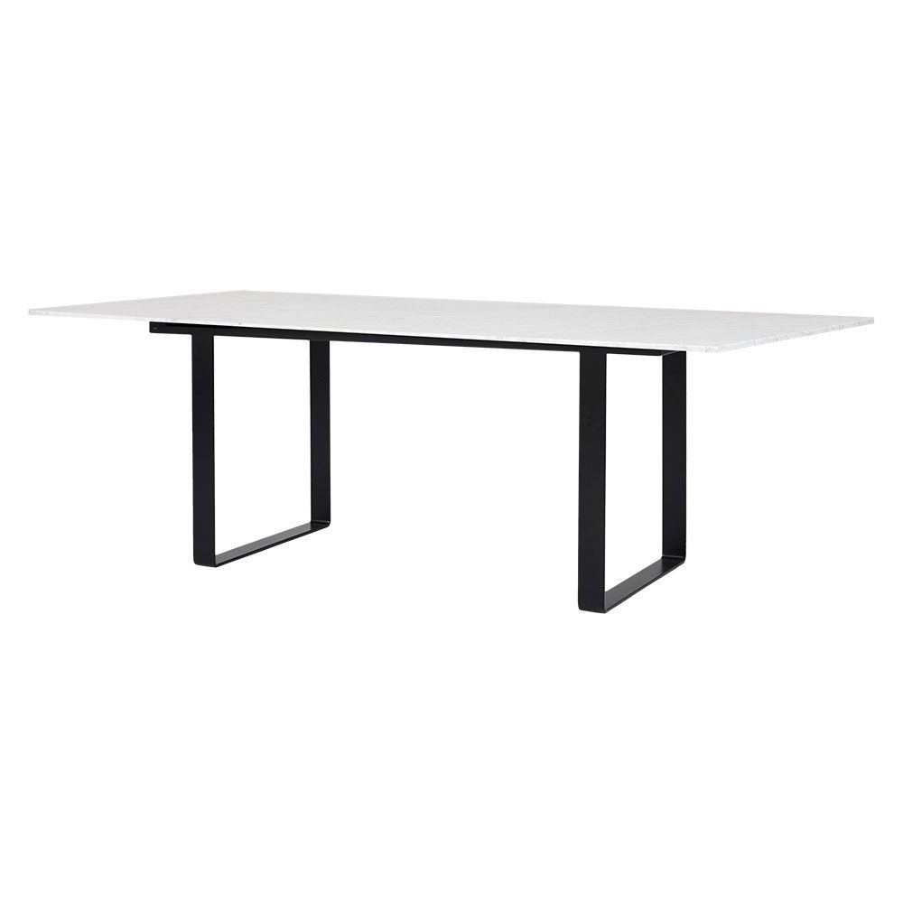 Dining Tables With Black U Legs With Regard To Recent Modern Italian Marble Dining Table – Black U Leg Steel Table (View 3 of 30)