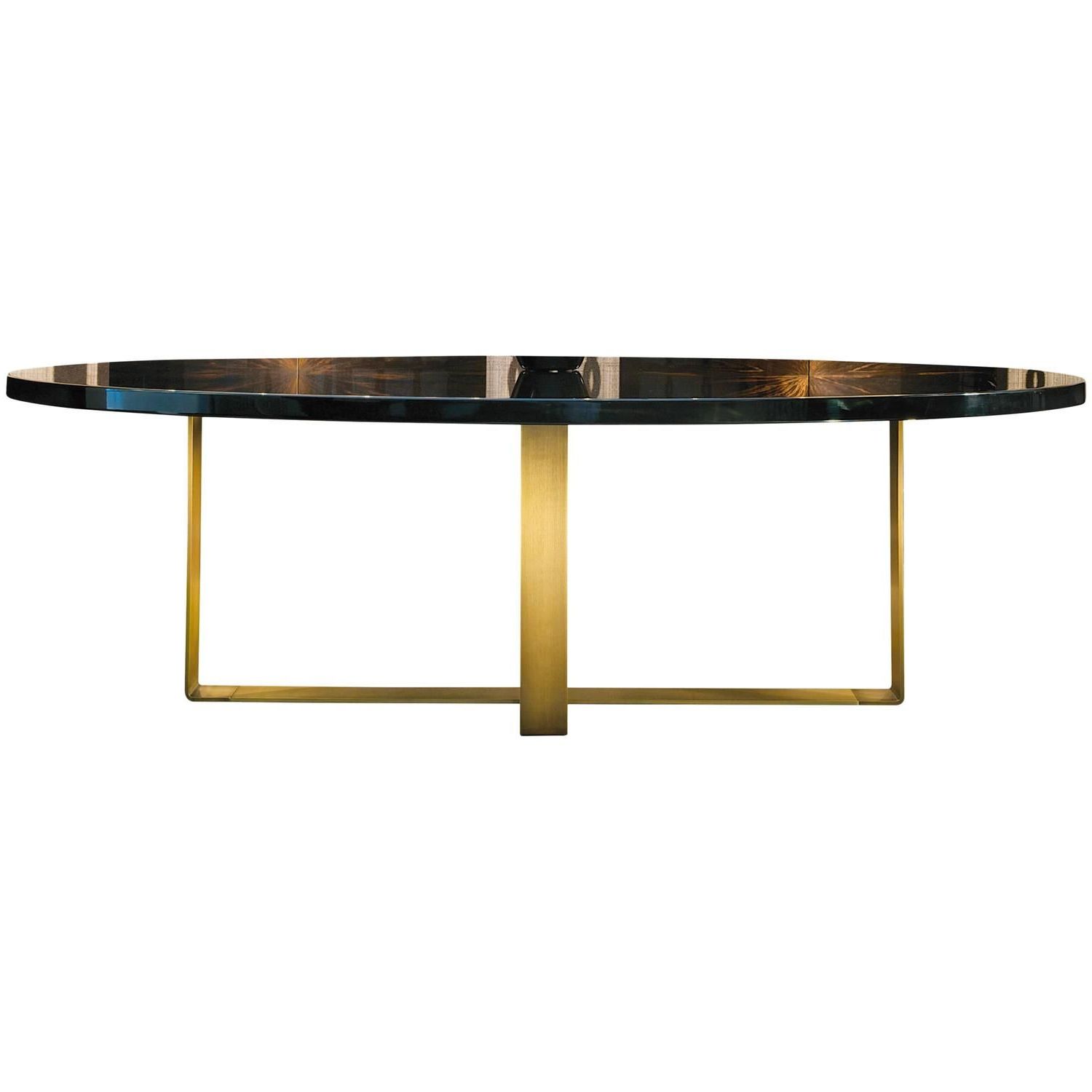 Dom Round Dining Tables Intended For Most Recently Released Dom Edizioni Wood,brass Elliptical,round,square,rectangular (View 20 of 30)