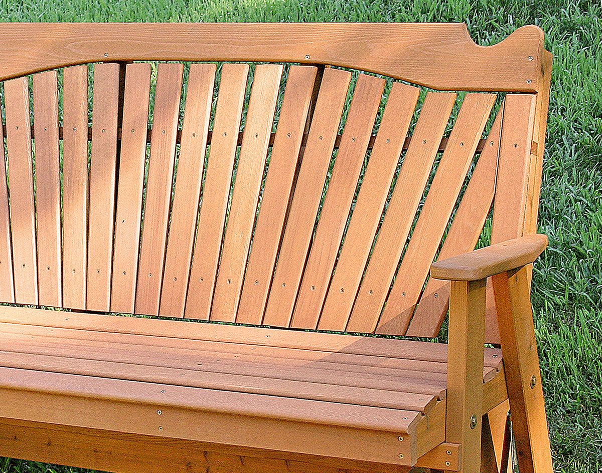 Fashionable Fanback Glider Benches Pertaining To Red Cedar Classic Fanback Glider (Photo 18 of 30)