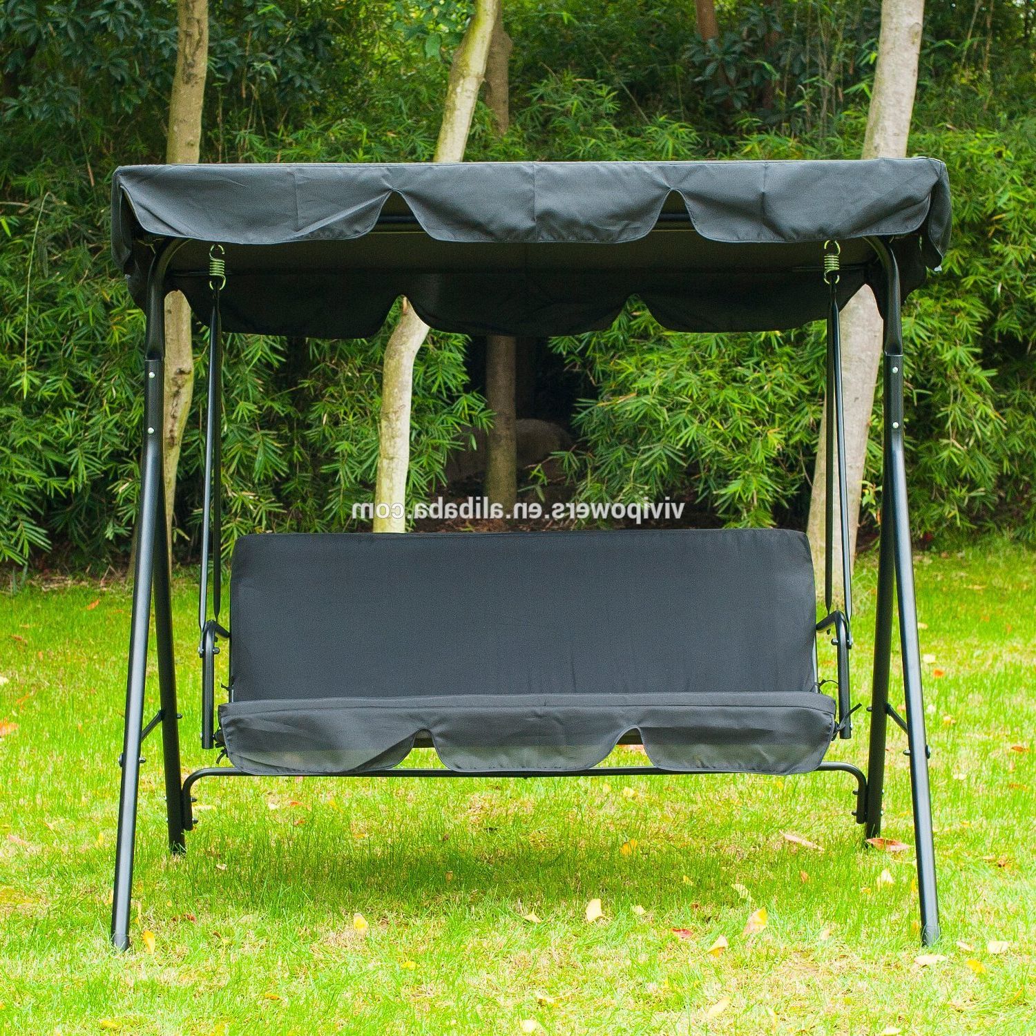 Favorite Garden Patio Swing Chair 3 Seater Swinging Hammock Canopy Outdoor Cushioned  Bench Bed Seat – Buy Outdoor Garden Swing Chair Set,patio Swing Bench With 3 Seater Swings With Frame And Canopy (View 6 of 30)