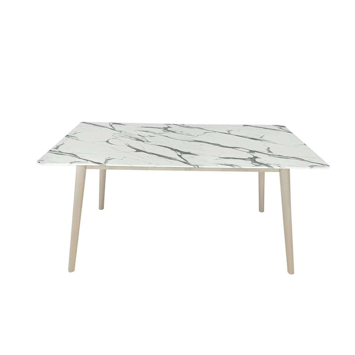 Frosted Glass Modern Dining Tables With Grey Finish Metal Tapered Legs Inside Trendy Amazon – Great Deal Furniture 308894 Riley Modern Dining (View 16 of 30)