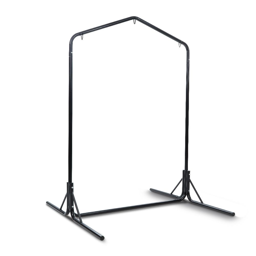 Gardeon Double Hammock Chair Stand Steel Frame 2 Person Outdoor Heavy Duty  200kg Pertaining To Recent 2 Person Black Steel Outdoor Swings (View 24 of 30)