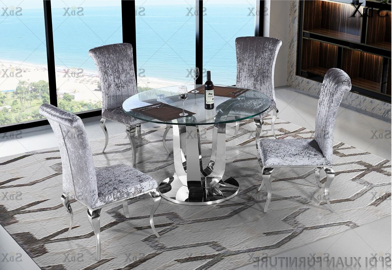 [%[hot Item] Modern Round Glass Top Table Set Stainless Steel Base Dining  Room Furniture Table Within Famous Modern Round Glass Top Dining Tables|modern Round Glass Top Dining Tables Throughout 2017 [hot Item] Modern Round Glass Top Table Set Stainless Steel Base Dining  Room Furniture Table|newest Modern Round Glass Top Dining Tables In [hot Item] Modern Round Glass Top Table Set Stainless Steel Base Dining  Room Furniture Table|well Known [hot Item] Modern Round Glass Top Table Set Stainless Steel Base Dining  Room Furniture Table Throughout Modern Round Glass Top Dining Tables%] (View 13 of 30)