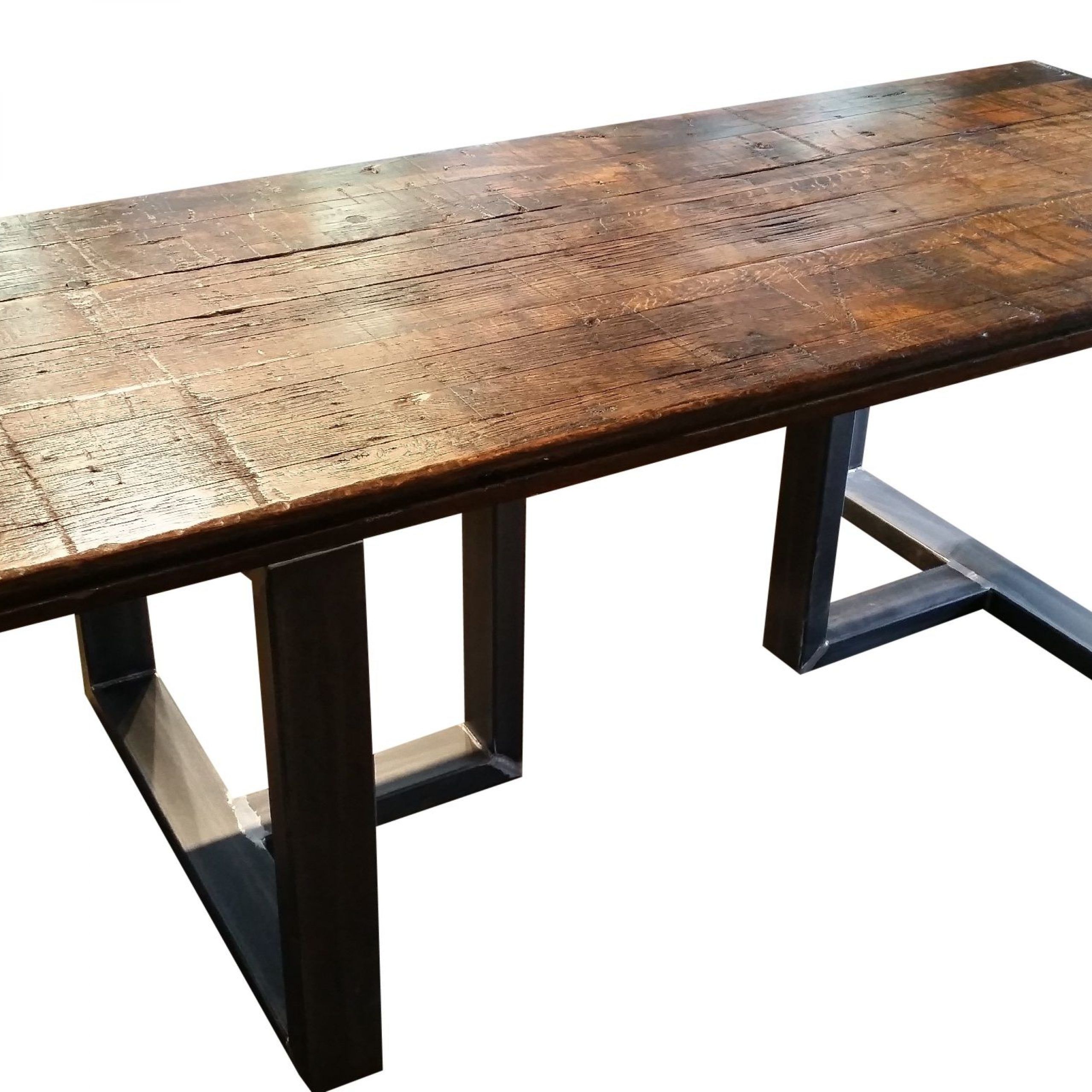 Iron Wood Dining Tables With Metal Legs Inside Most Recent Hand Made Reclaimed Wood Dining Tableurban Ironcraft (View 10 of 30)