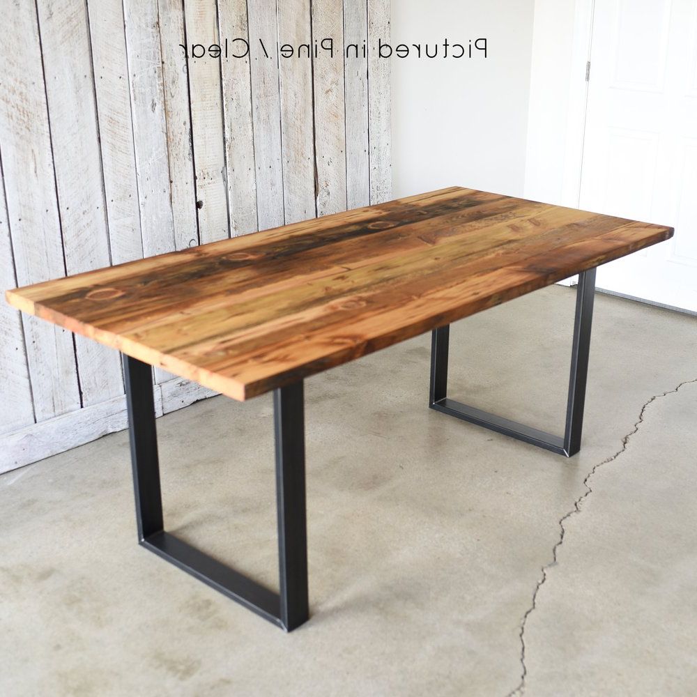 Iron Wood Dining Tables With Metal Legs With Current Industrial Modern Dining Table / U Shaped Metal Legs – What We Make (View 28 of 30)