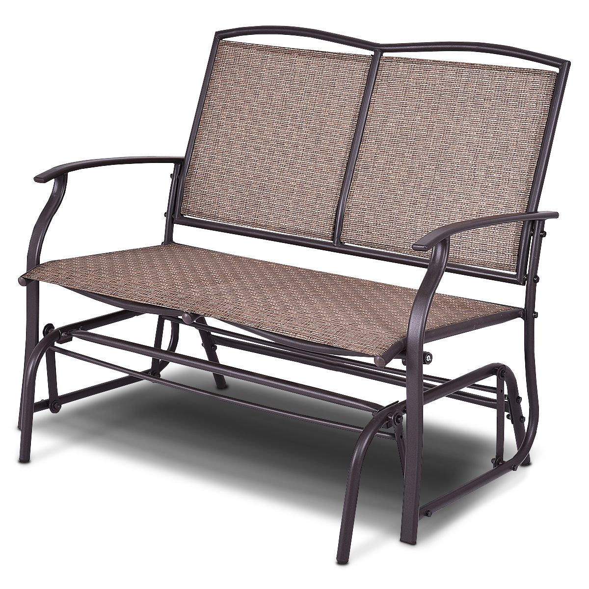 Latest Double Glider Loveseats Within Costway Patio Glider Rocking Bench Double 2 Person Chair (View 21 of 30)