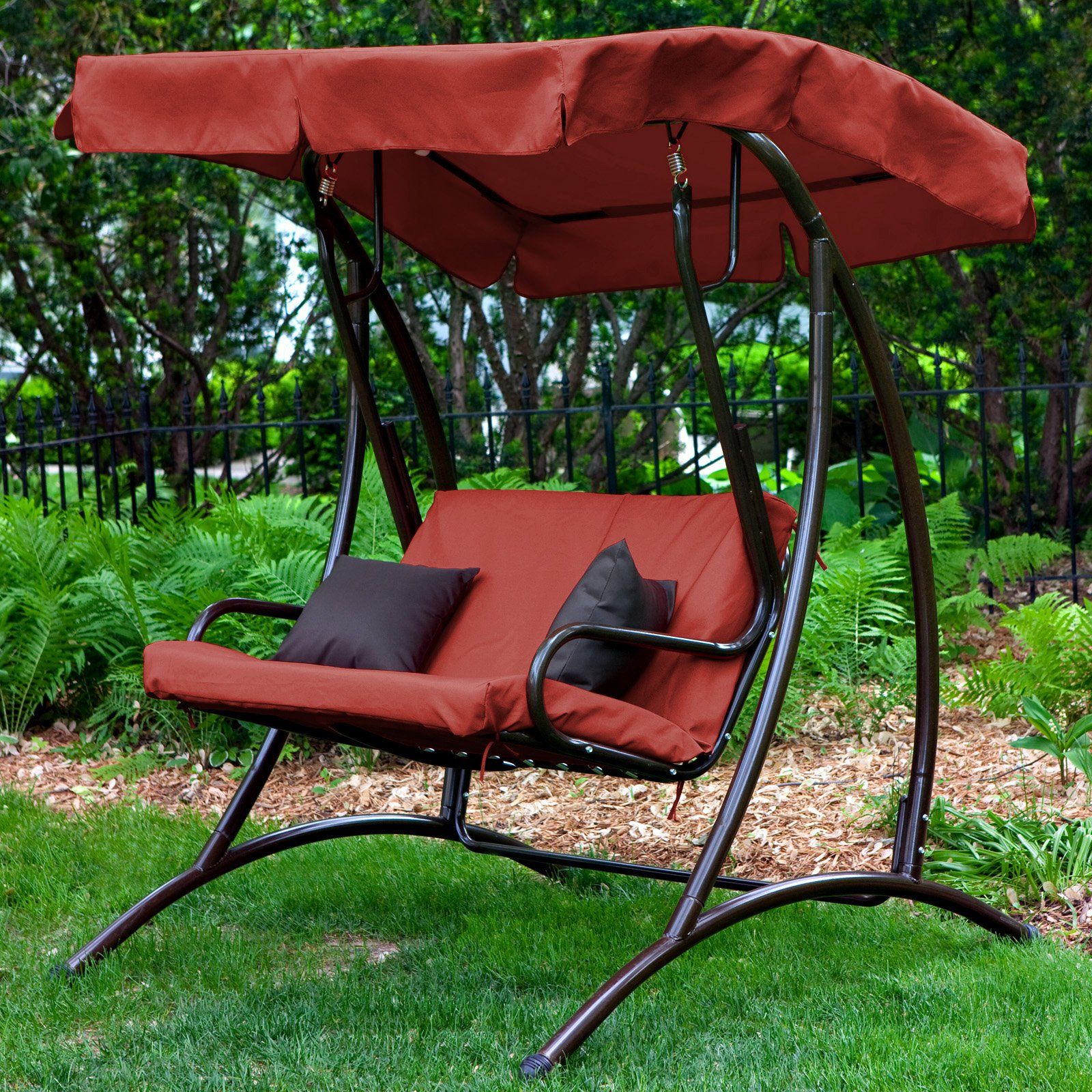 Latest How To Replace A Canopy On An Outdoor Swing. Outsunny Regarding Patio Loveseat Canopy Hammock Porch Swings With Stand (Photo 19 of 30)