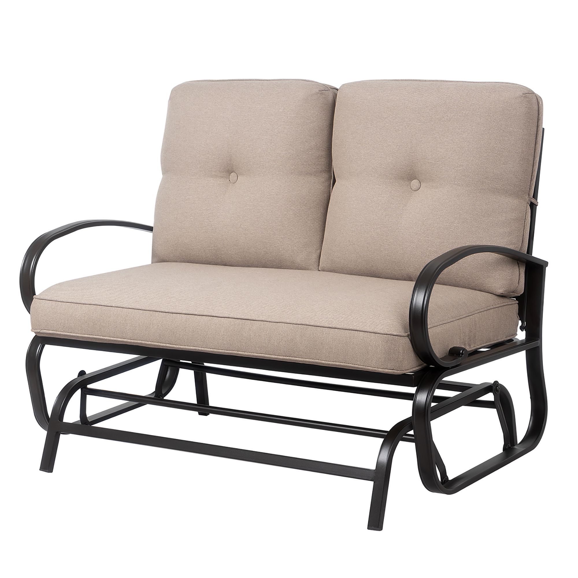 Latest Iron Grove Slatted Glider Benches Regarding Loveseat Outdoor Patio Glider Rocking Bench,porch Furniture (View 26 of 30)