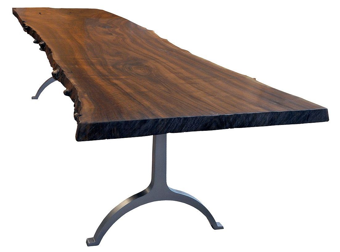 Latest Iron Wood Dining Tables With Metal Legs Within Metal Base For Trestle Table (View 3 of 30)