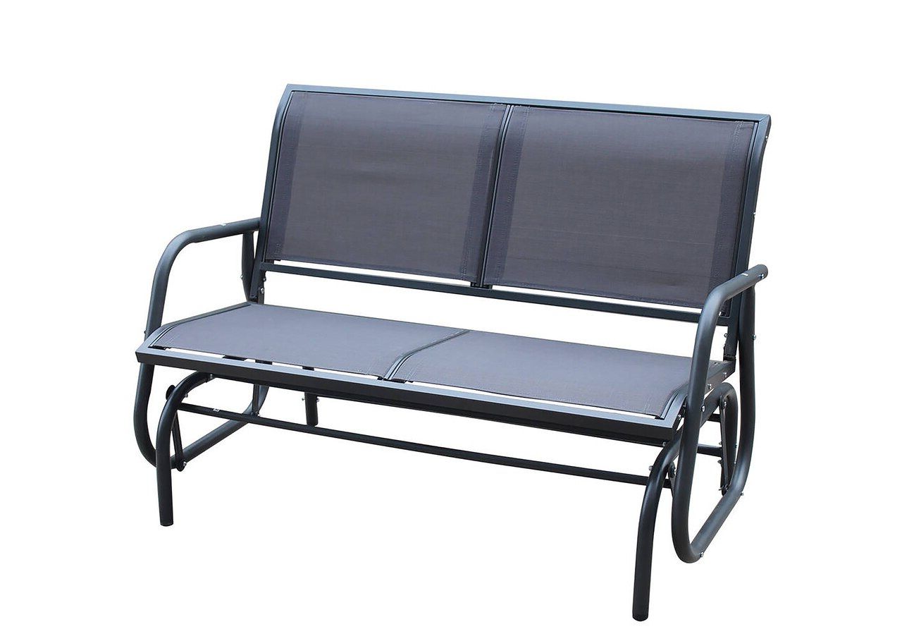 Latest Porch Swings Black 2 Seat Glider Bench Porch Swings Garden Inside Twin Seat Glider Benches (Photo 16 of 31)