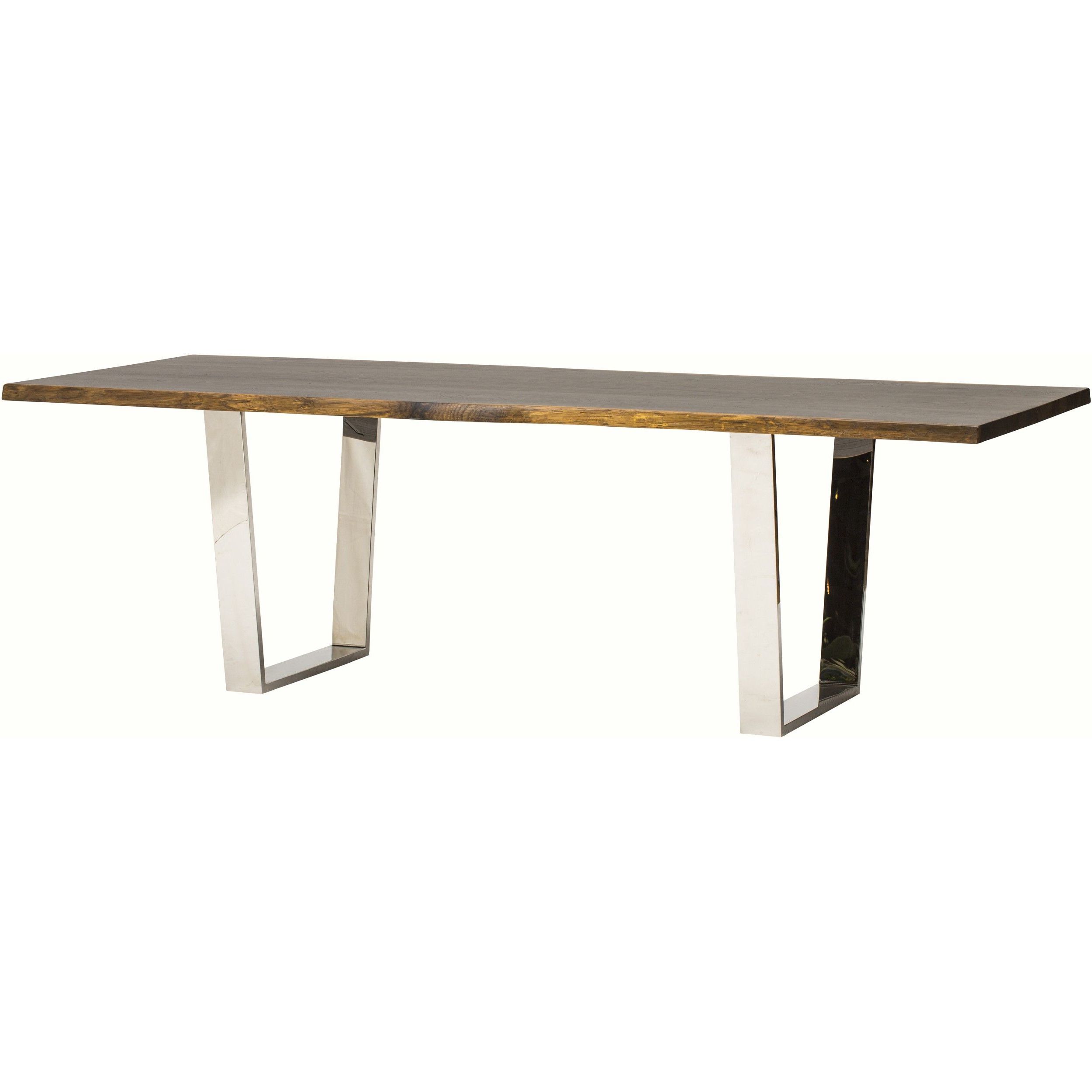 Latest Versailles Dining Table, Seared Oak/polished Stainless Base Throughout Dining Tables In Seared Oak (View 1 of 30)