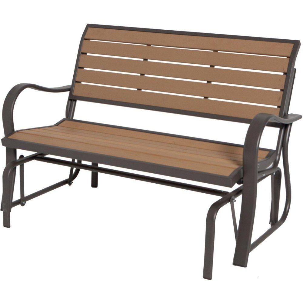 Lifetime Wood Alternative Patio Glider Bench With Favorite Low Back Glider Benches (View 11 of 30)