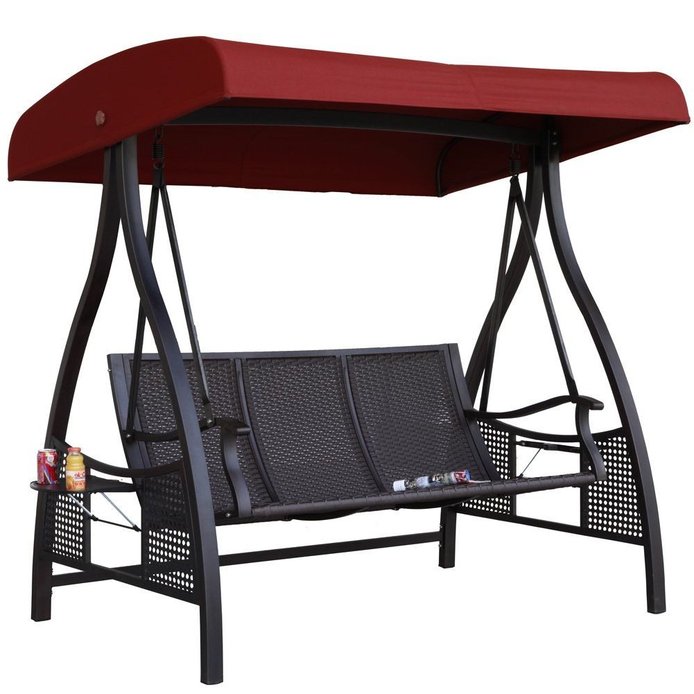 Mainstream Patio Swing With Canopy Shop Costway Outdoor 3 Intended For Widely Used Patio Gazebo Porch Canopy Swings (View 27 of 30)