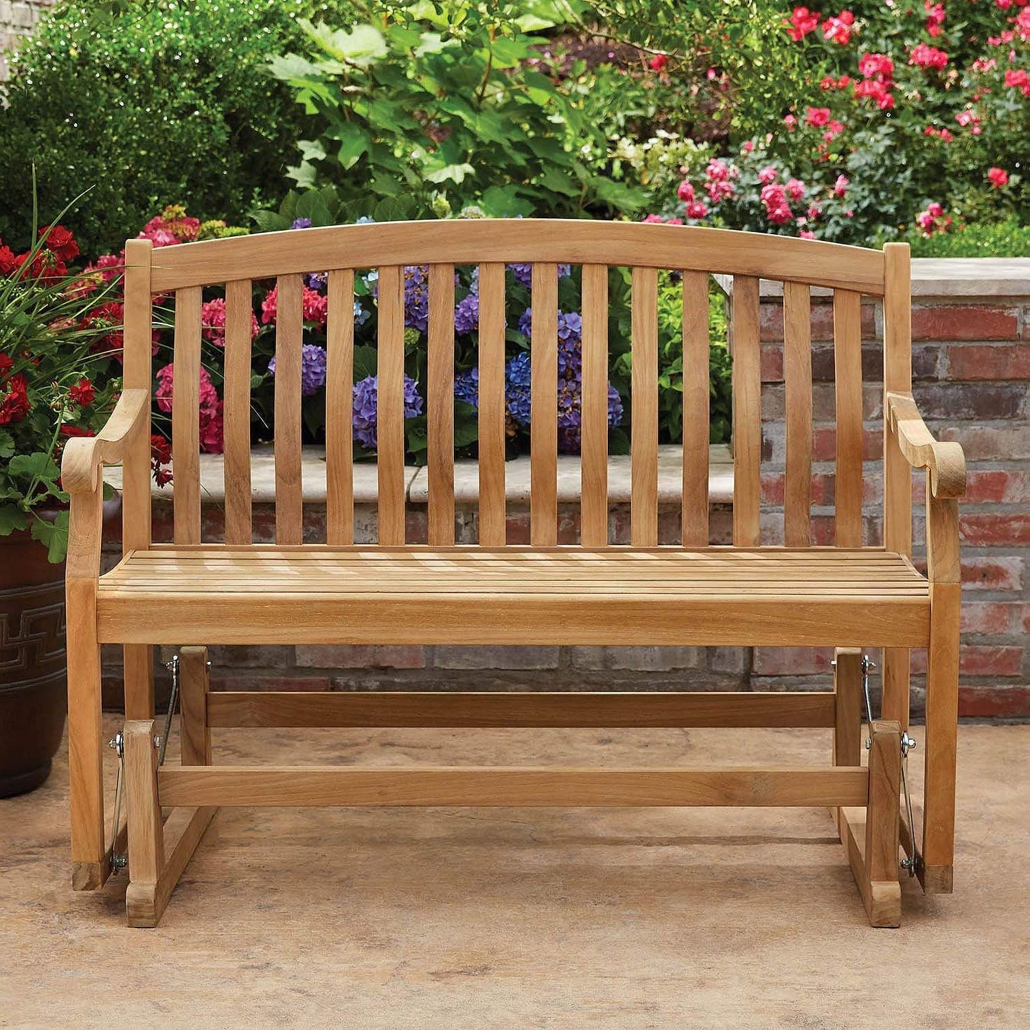 Featured Photo of 2024 Latest Teak Glider Benches