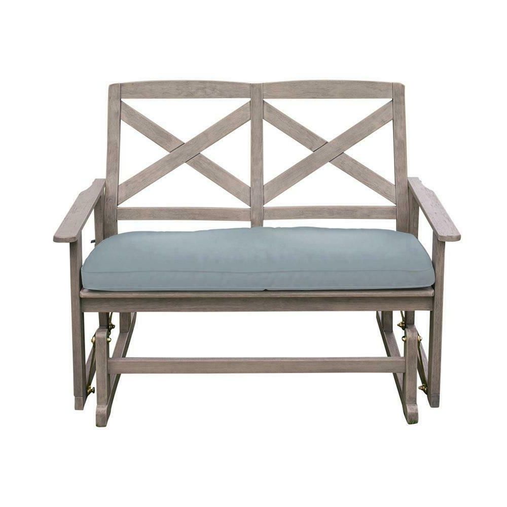 Most Current Glider Benches With Cushion In Details About Glider Bench Cushion Seat Wood Frame Heavy Duty Weather  Resistant Durable Sturdy (Photo 3 of 30)
