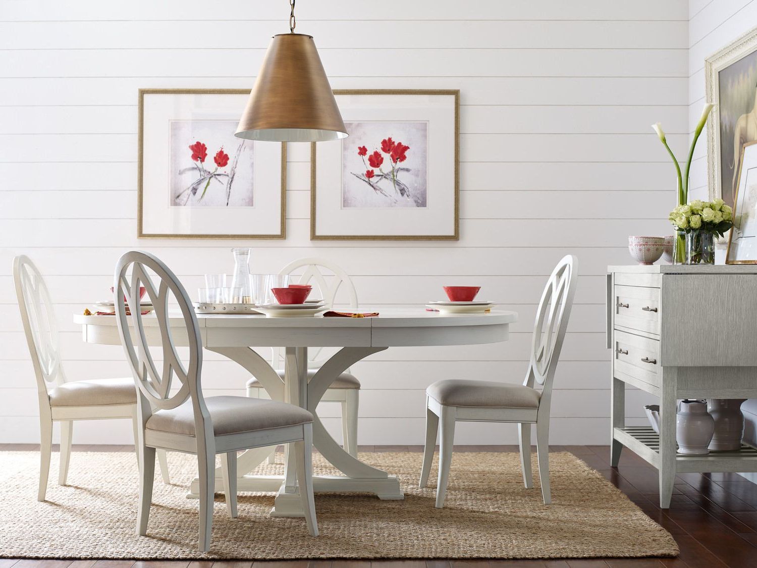 Most Current Round Table And 4 Sea Salt Oval Back Dining Chairs With Regard To Transitional 4 Seating Drop Leaf Casual Dining Tables (View 19 of 30)