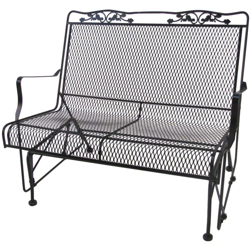 Most Popular Arlington House Glenbrook Black Patio Glider Inside 1 Person Antique Black Steel Outdoor Gliders (View 13 of 30)