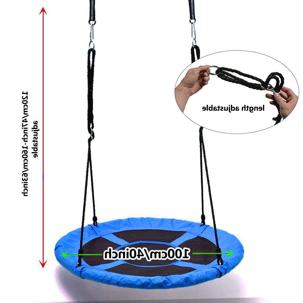 Most Popular Nest Swings With Adjustable Ropes Intended For Amazon: Srivilize888 Adjustable Swing Rope Round Net (View 7 of 30)