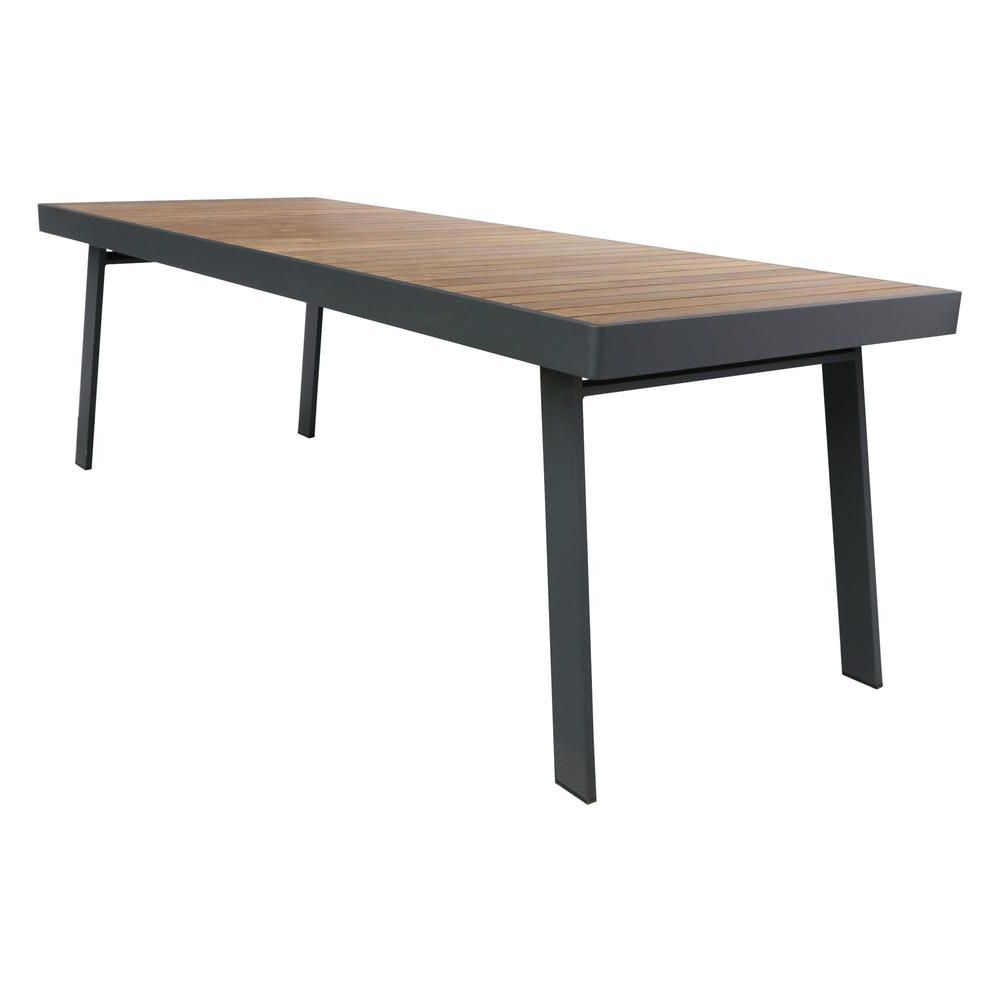 Most Recent Armen Living Nofi Charcoal Aluminum Outdoor Dining Table In Charcoal Transitional 6 Seating Rectangular Dining Tables (View 10 of 30)