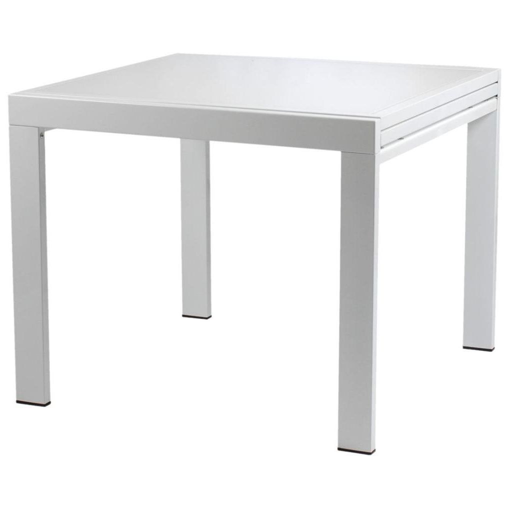 Most Recent Chrome Contemporary Square Casual Dining Tables Throughout Duo Square Table Pure White Glass White (View 13 of 30)