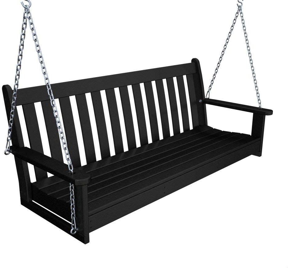 Most Recent Recycled Plastic 60" Swing (includes Chain Kit)polywood Frame Color:  Black Throughout Outdoor Furniture yacht Club 2 Person Recycled Plastic Outdoor Swings (View 1 of 30)