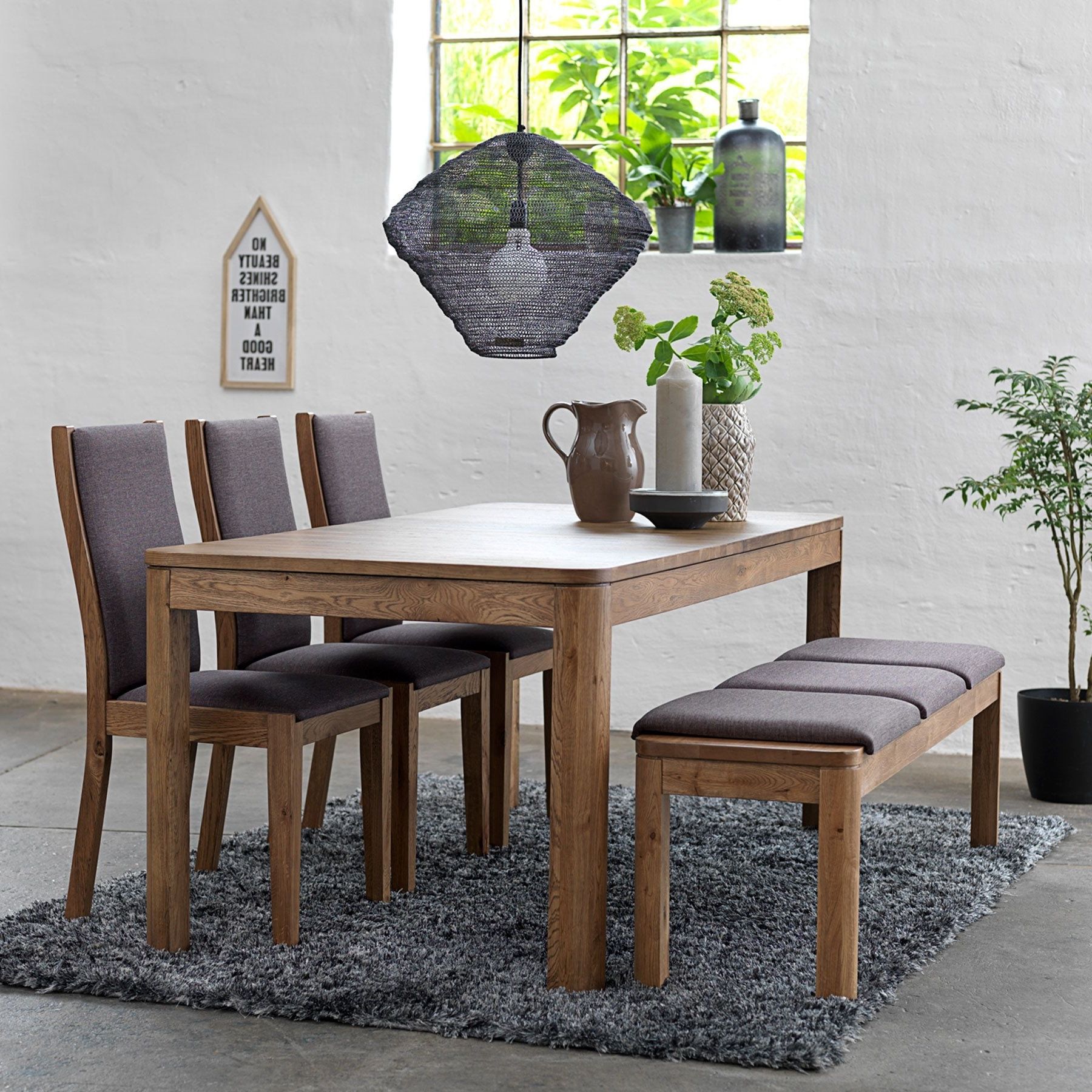 Most Recently Released Distressed Walnut And Black Finish Wood Modern Country Dining Tables Inside 50+ Dining Table With Bench You'll Love In 2020 – Visual Hunt (View 29 of 30)
