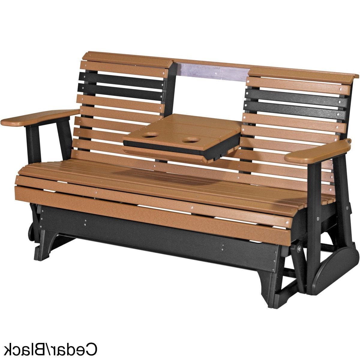 Most Recently Released Hardwood Porch Glider Benches In Poly Outdoor 5 Foot Rollback Glider Bench (View 16 of 30)