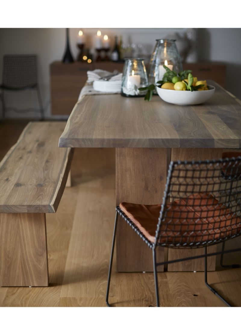 Most Up To Date Crate And Barrel Dakota Table– Live Edge Oak With "fumed Regarding Fumed Oak Dining Tables (View 14 of 30)