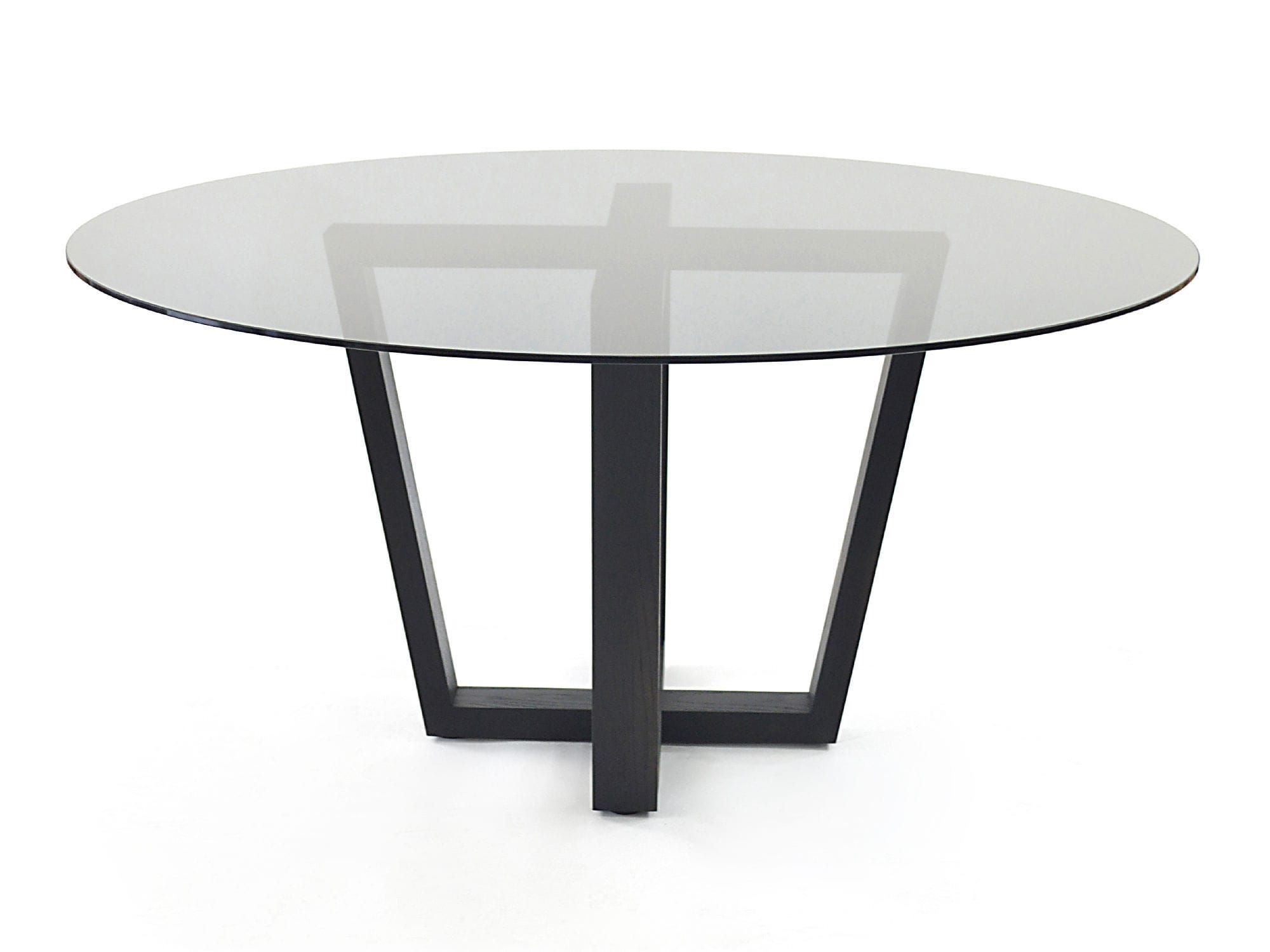 Most Up To Date Smoked Oval Glasstop Dining Tables Inside Contemporary Dining Table / Wooden / Glass / Round – Smoked (View 2 of 30)