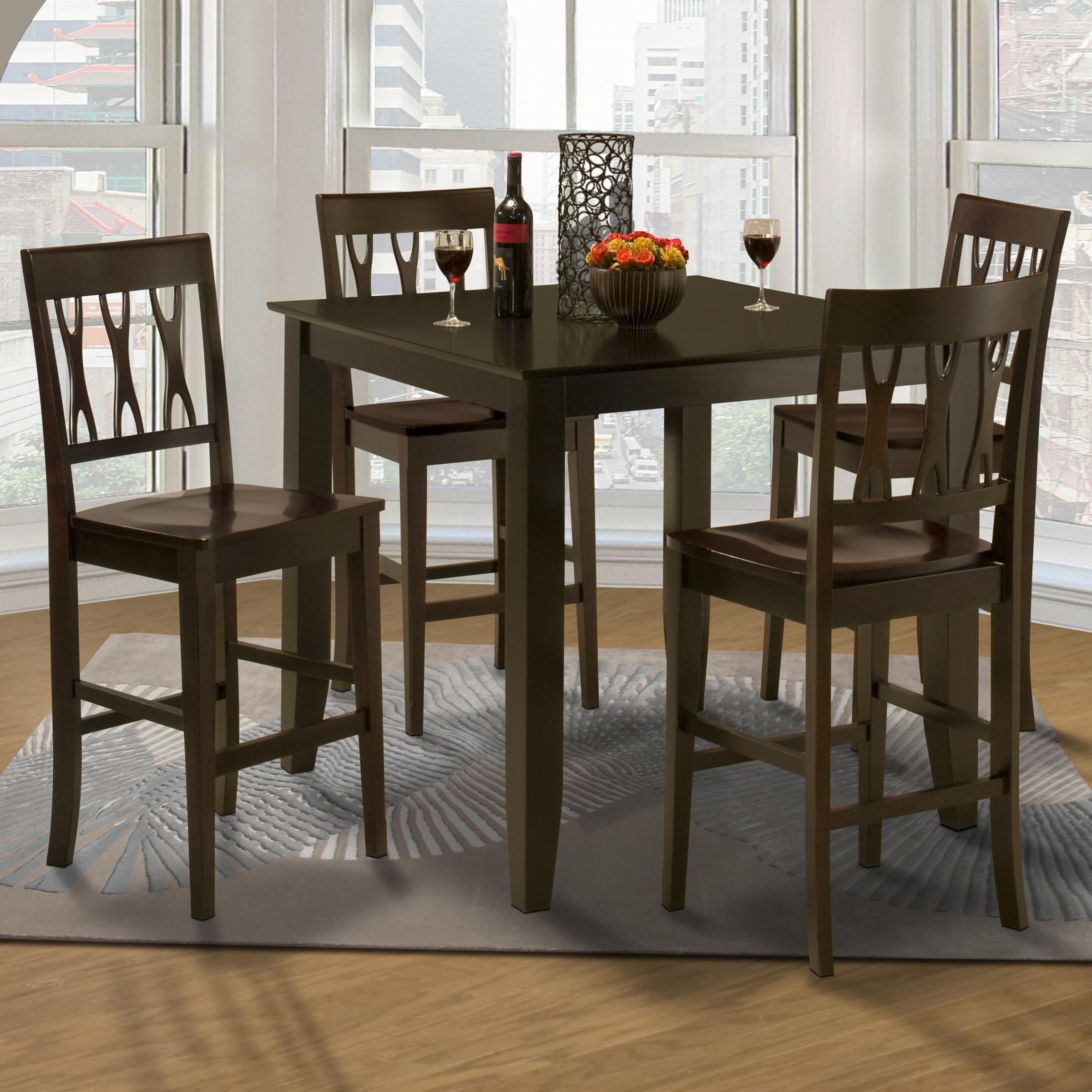 New Classic Style 19 Small Counter Height Table And Abbie In Well Known Espresso Finish Wood Classic Design Dining Tables (View 12 of 30)
