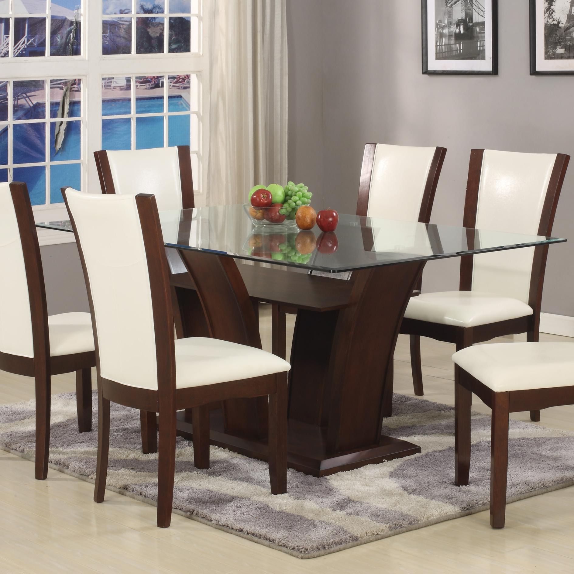 Newest Camelia White Dining Table Pertaining To Rectangular Glasstop Dining Tables (View 3 of 30)