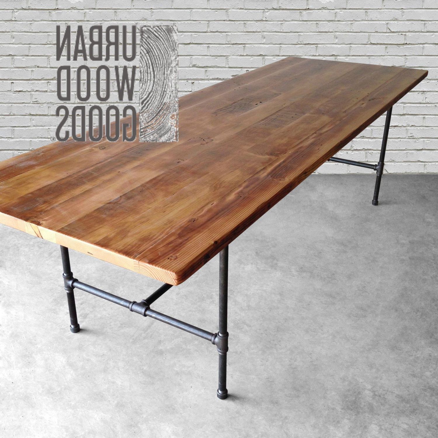 Newest Iron Wood Dining Tables With Metal Legs Regarding Reclaimed Wood Furniture Dining Tables Desks (View 1 of 30)
