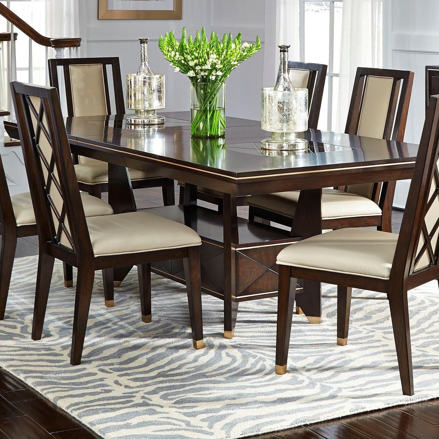 Newest Wood Kitchen Dining Tables With Removable Center Leaf With Regard To Najarian Westwood Dining Transitional Dining Table With One (Photo 27 of 30)