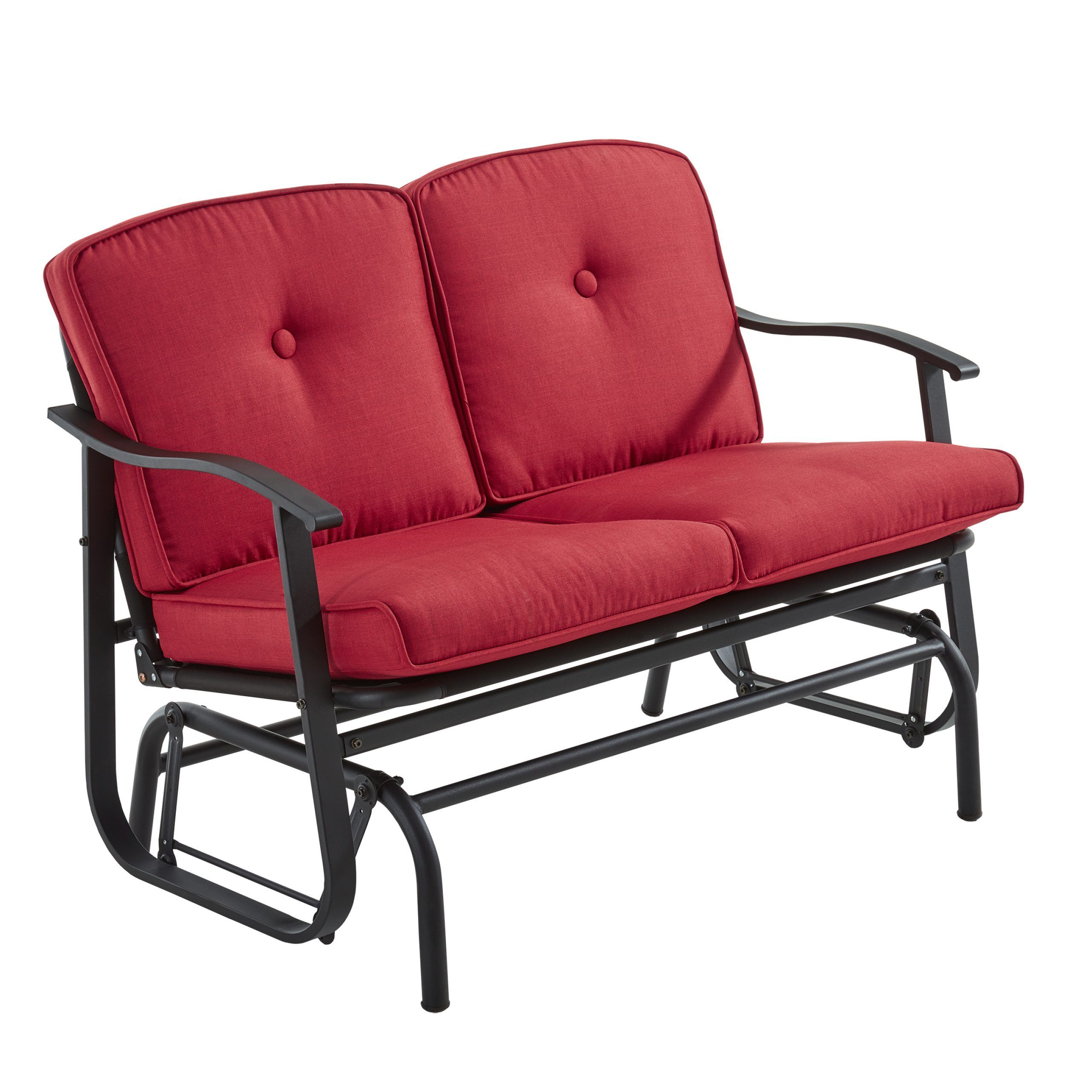 Outdoor Loveseat Gliders With Cushion Throughout 2019 Mainstays Belden Park Outdoor Loveseat Glider With Cushion (View 7 of 30)