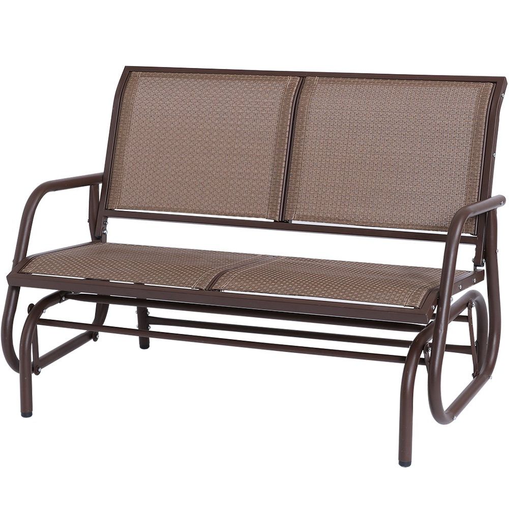 Outdoor Patio Swing Glider Bench Chairs With Favorite Outdoor Swing Glider Chair, Superjare Patio Bench For  (View 4 of 30)