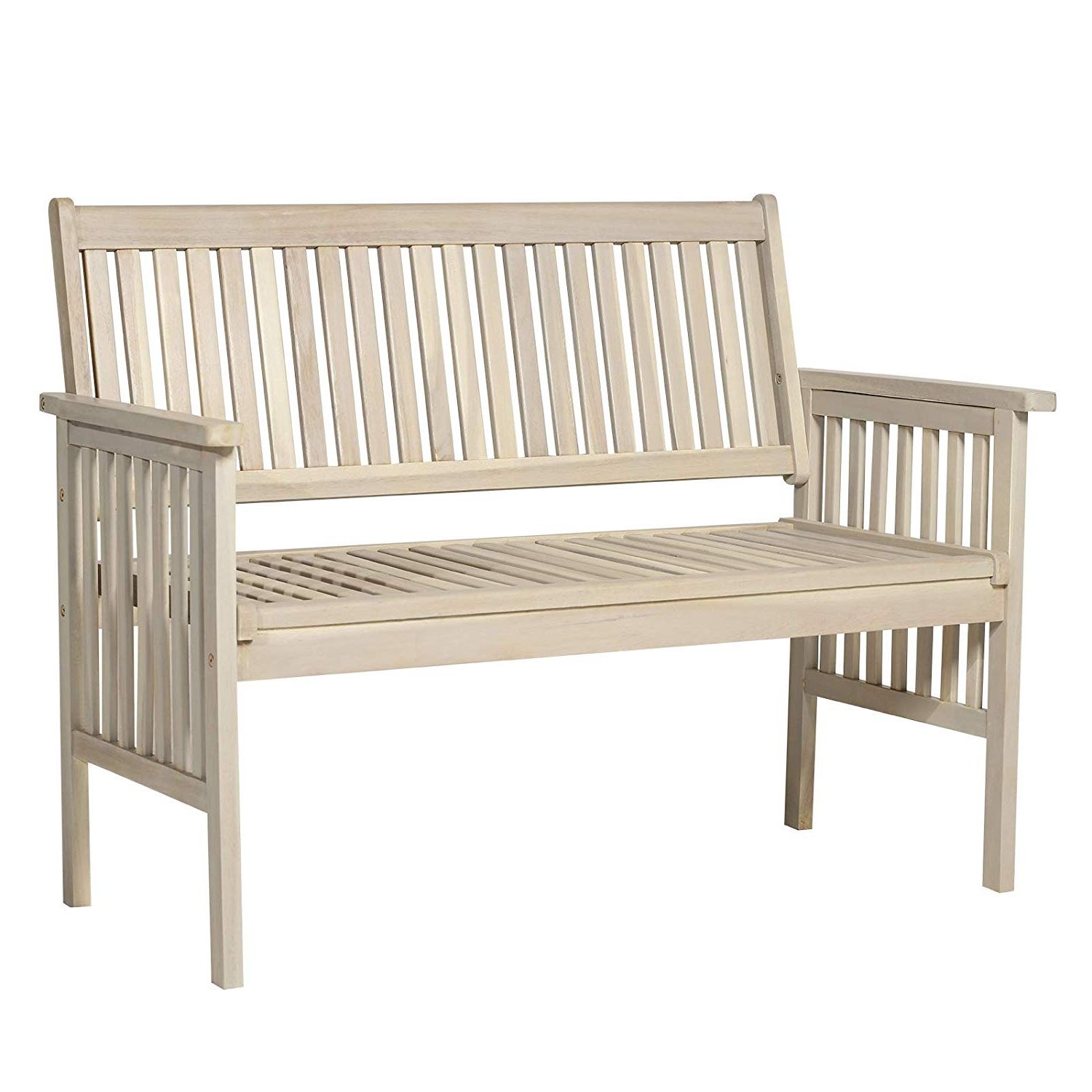 Outsunny 46” Acacia Wood Outdoor Patio Garden Bench With Regard To 2020 2 Person Light Teak Oil Wood Outdoor Swings (View 8 of 30)