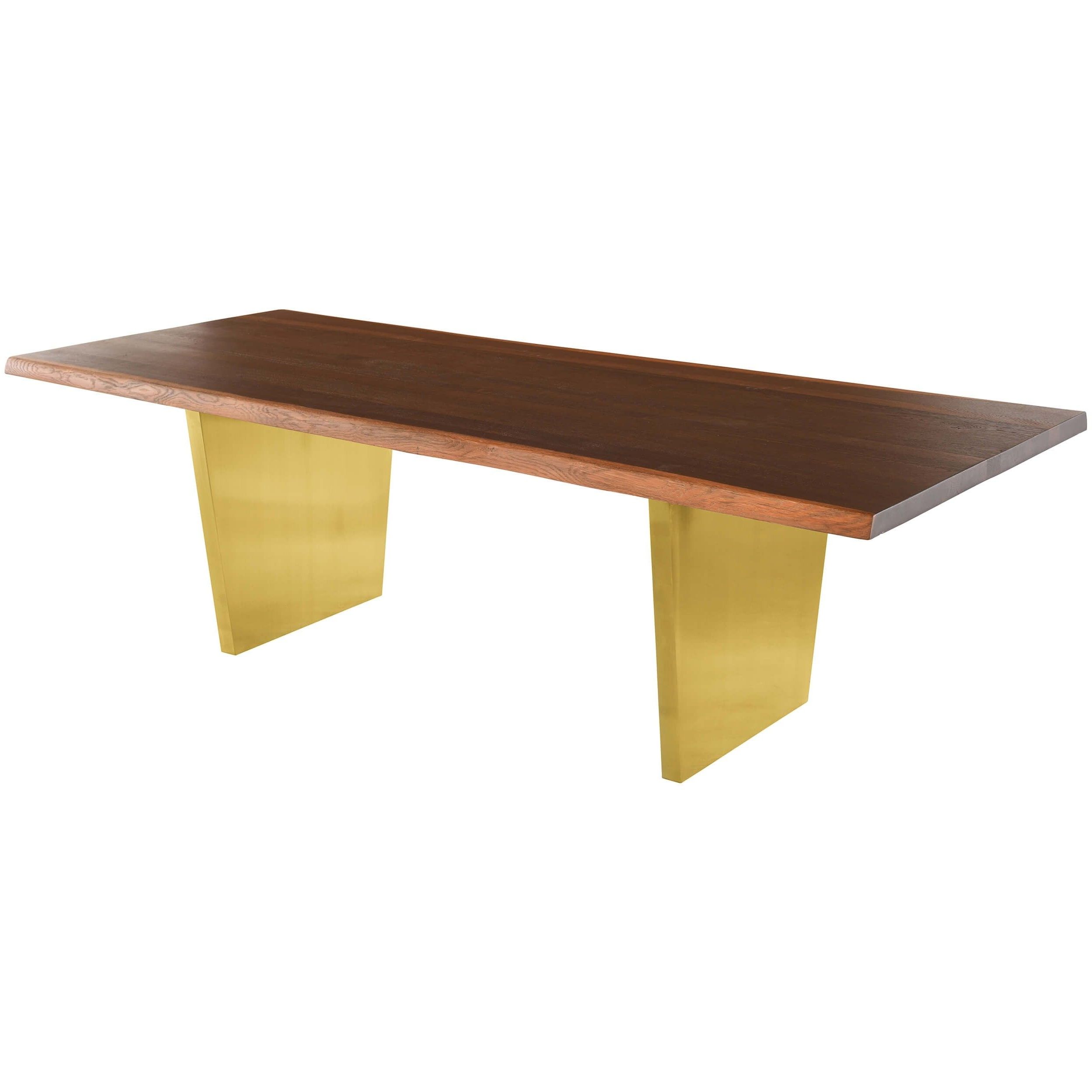 Popular Aiden Dining Table, Seared Oak/brushed Gold Base – 78 Within Dining Tables In Seared Oak (View 12 of 30)