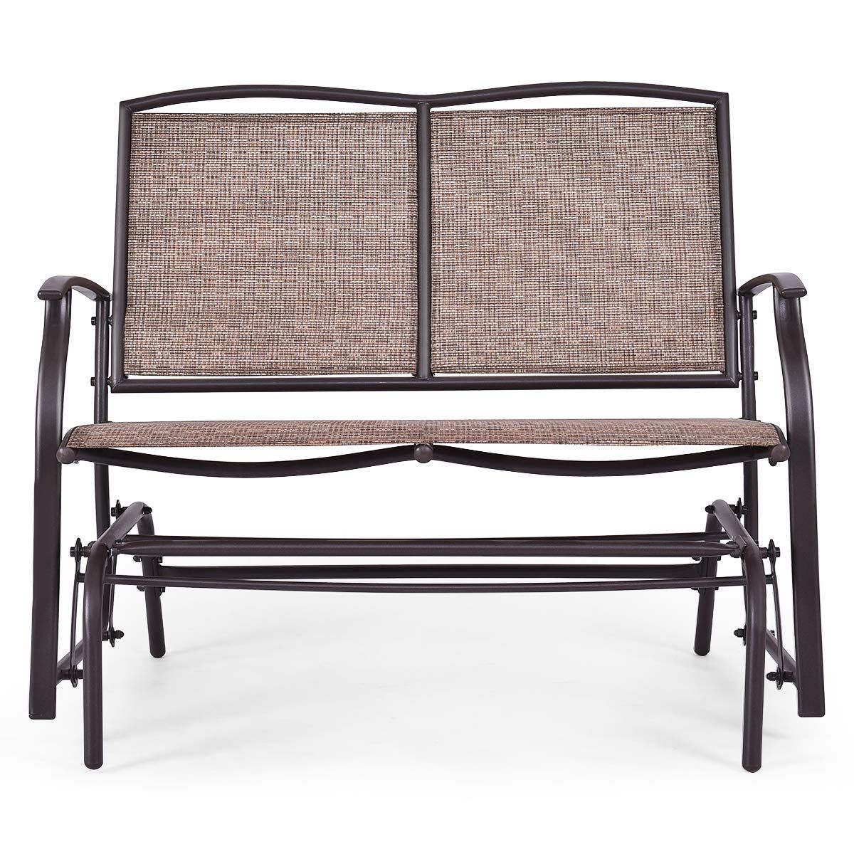 Popular Amazon : Wenst'skufan Patio Glider Chair, Outdoor With Regard To Outdoor Steel Patio Swing Glider Benches (View 12 of 30)