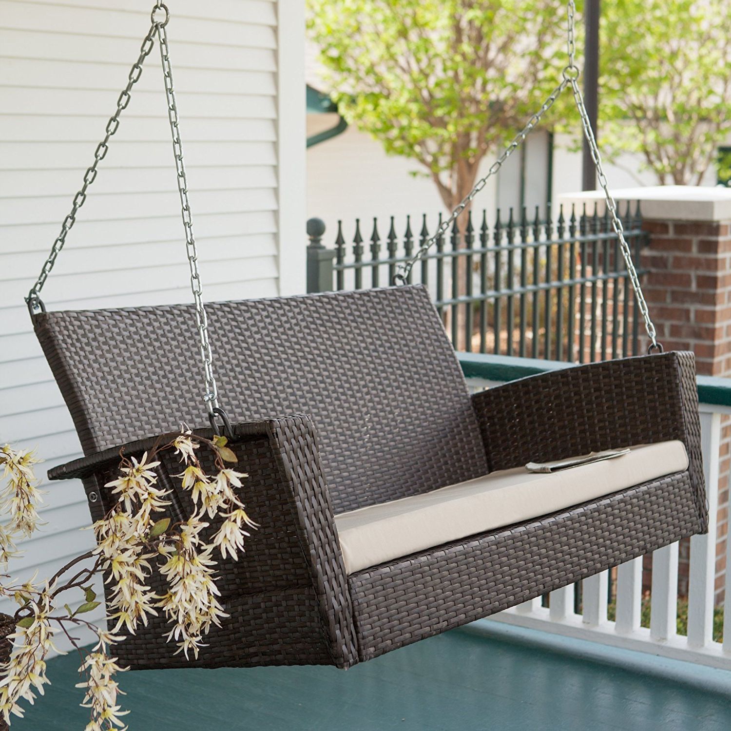 Popular Outdoor. Attractive Porch Swing For Your Outdoor Decor Within Wicker Glider Outdoor Porch Swings With Stand (Photo 11 of 30)