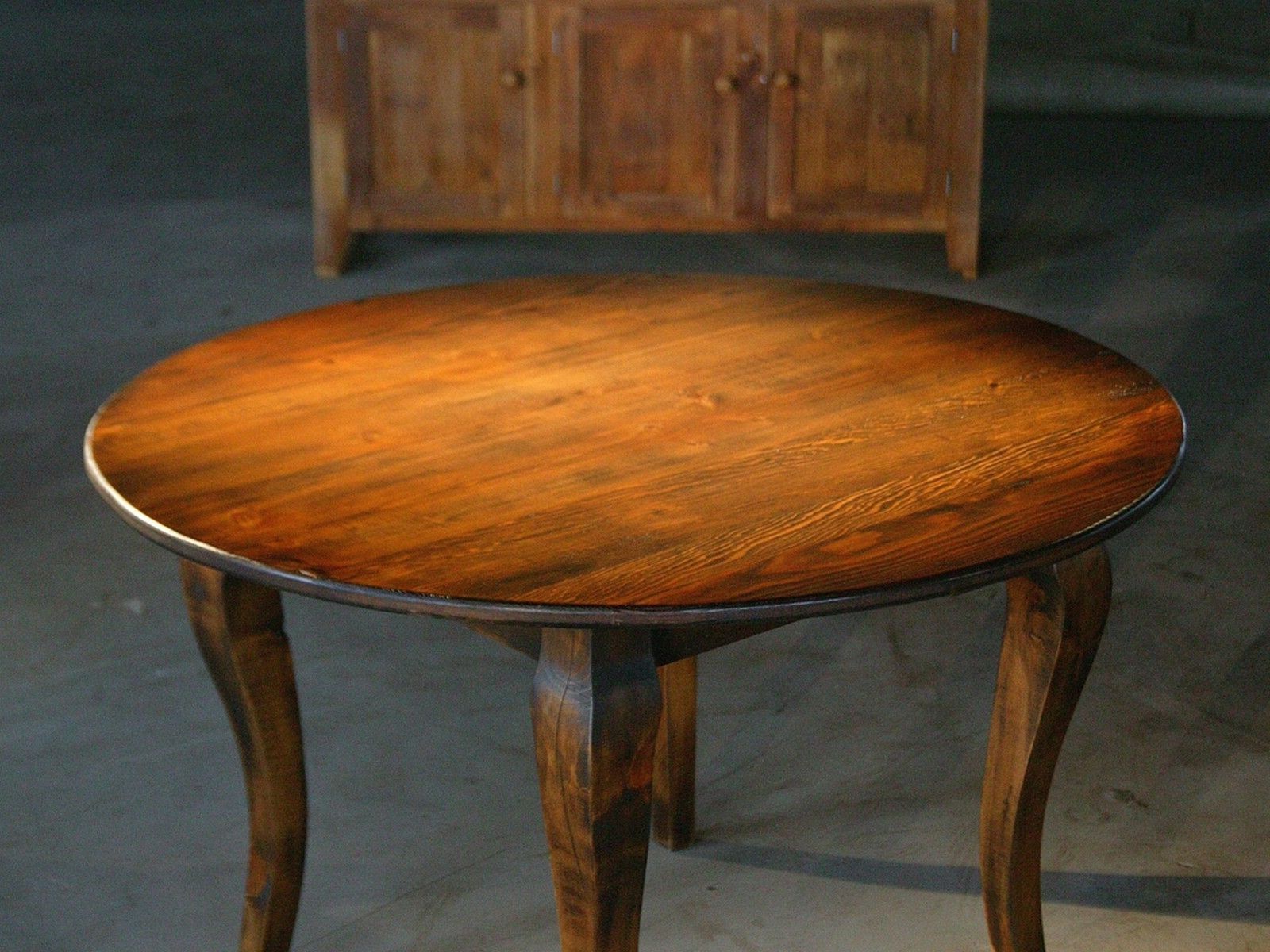 Preferred Small Round Dining Tables With Reclaimed Wood With Regard To Hand Crafted Round End Table From Reclaimed Old Pine (View 7 of 30)