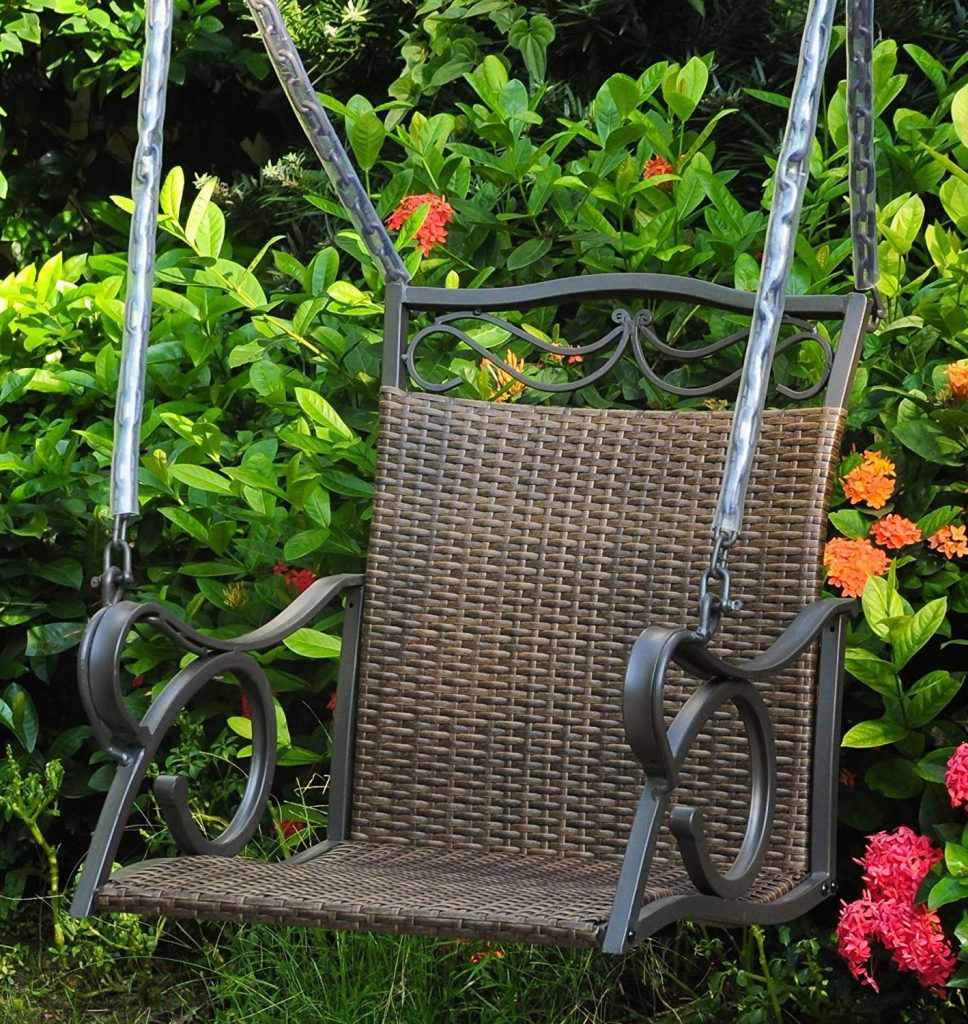 Recent 1 Person Antique Black Iron Outdoor Swings Throughout Single Seater Porch Swing – For Small Porches And Terraces (View 6 of 30)