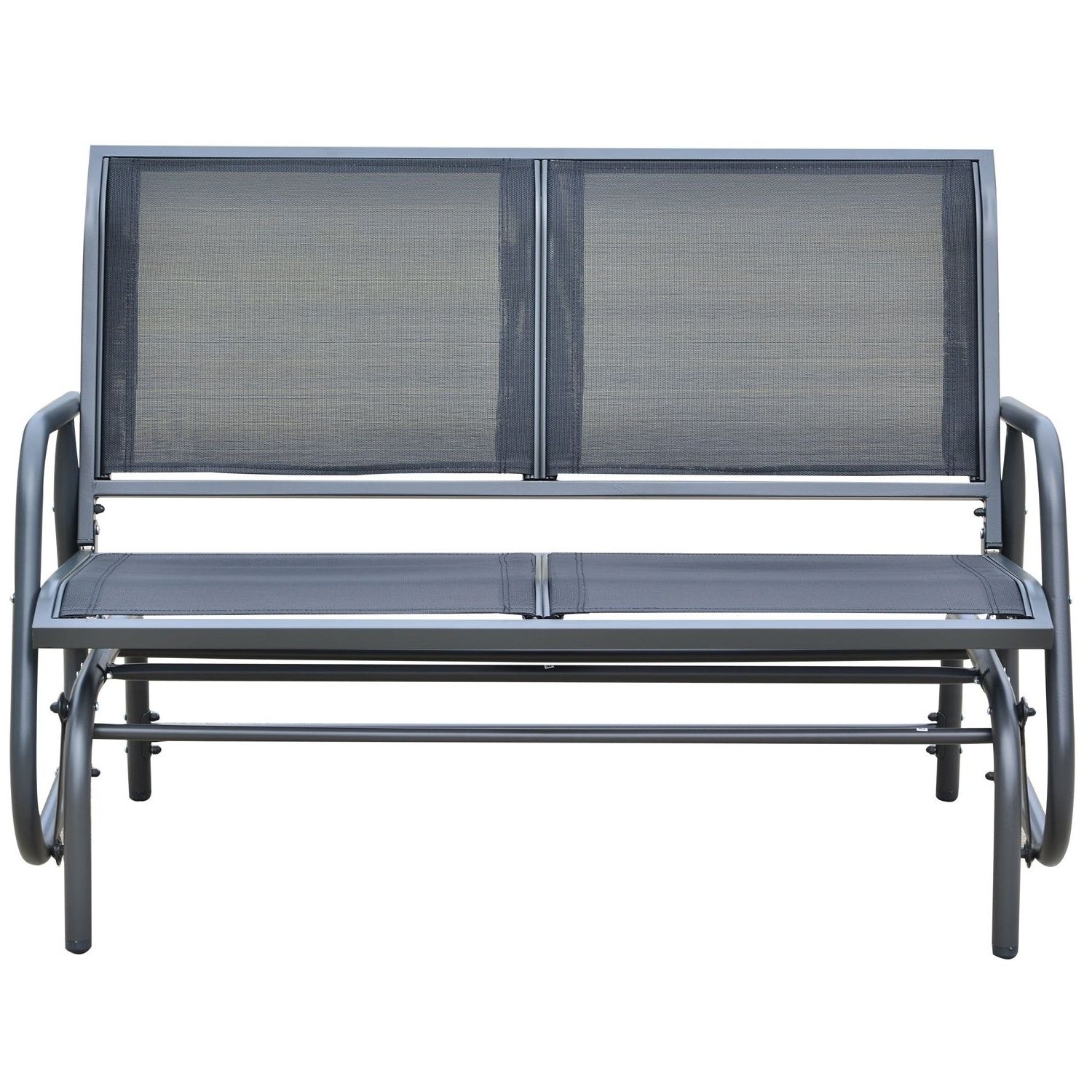 Recent Black Outdoor Durable Steel Frame Patio Swing Glider Bench Chairs With Regard To Outsunny Outdoor Patio Swing Glider Bench Chair (View 21 of 30)