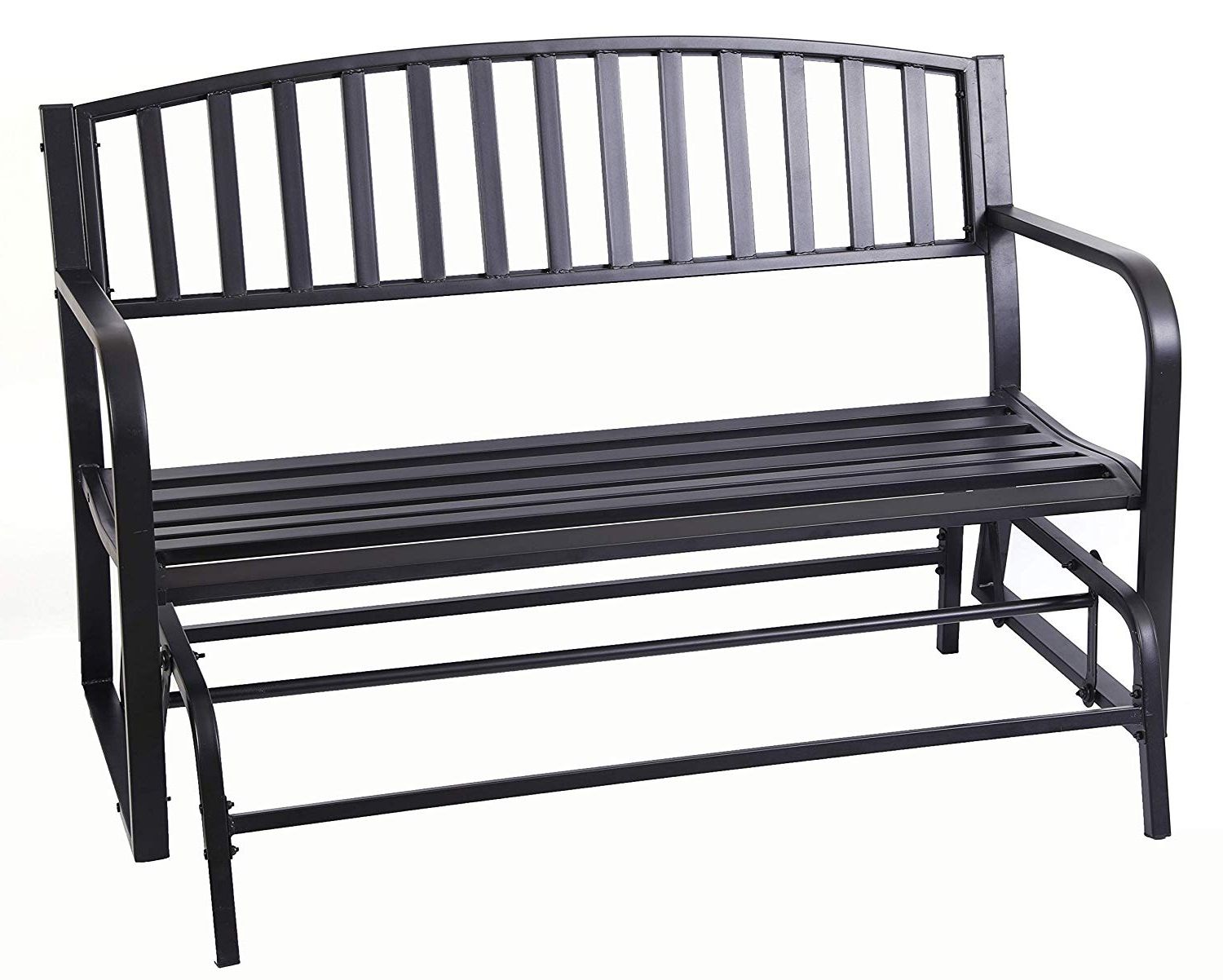 Recent Black Steel Patio Swing Glider Benches Powder Coated Inside Amazon : Gardenised Qi003392 Powder Coated Steel Patio (View 1 of 30)