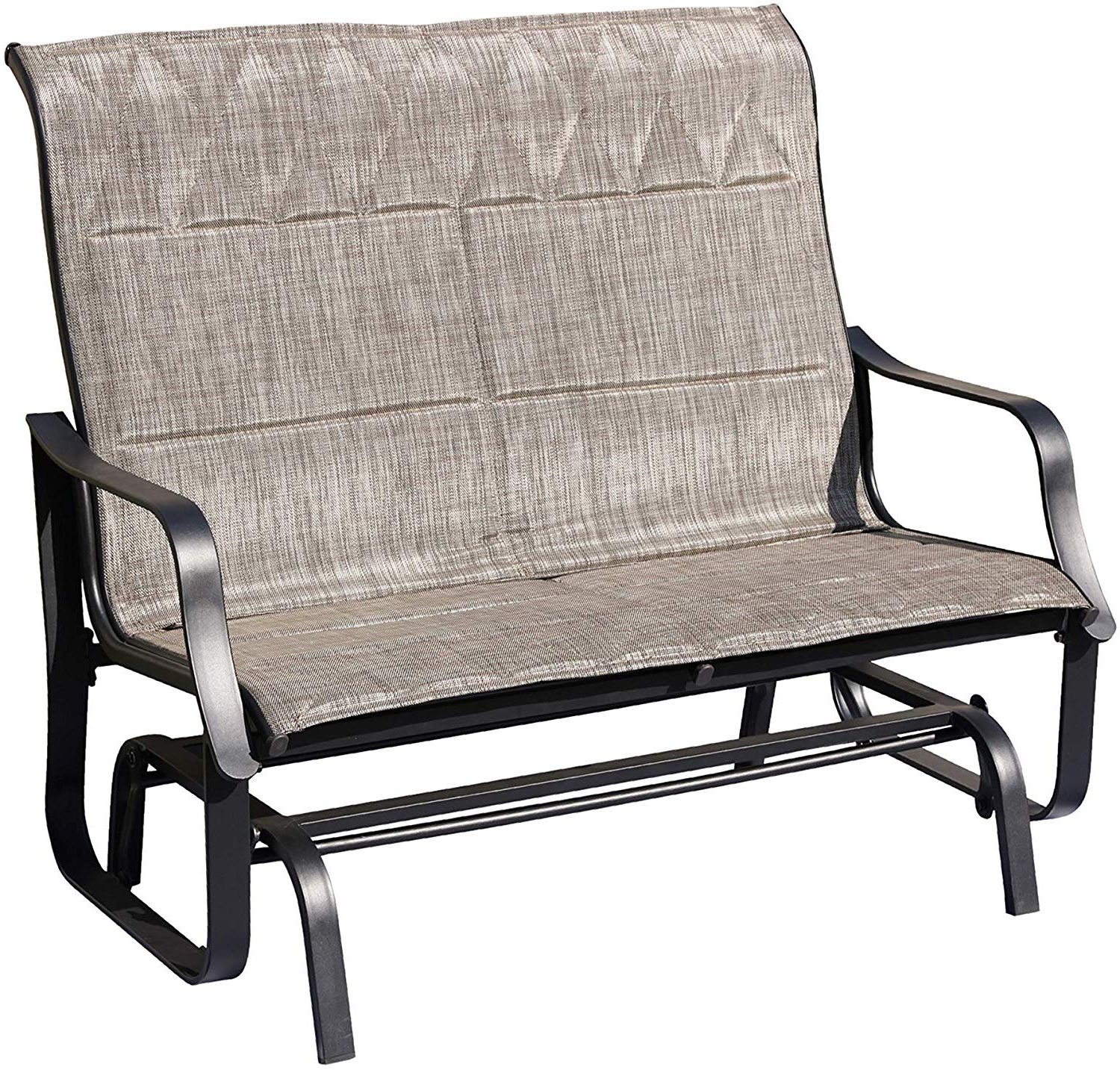Recent Top Space Outdoor Swing Glider Chair, Patio Bench For 2 Person,garden  Loveseat,rocking Seating (1 Pc, Grey) For Outdoor Patio Swing Glider Benches (View 2 of 30)