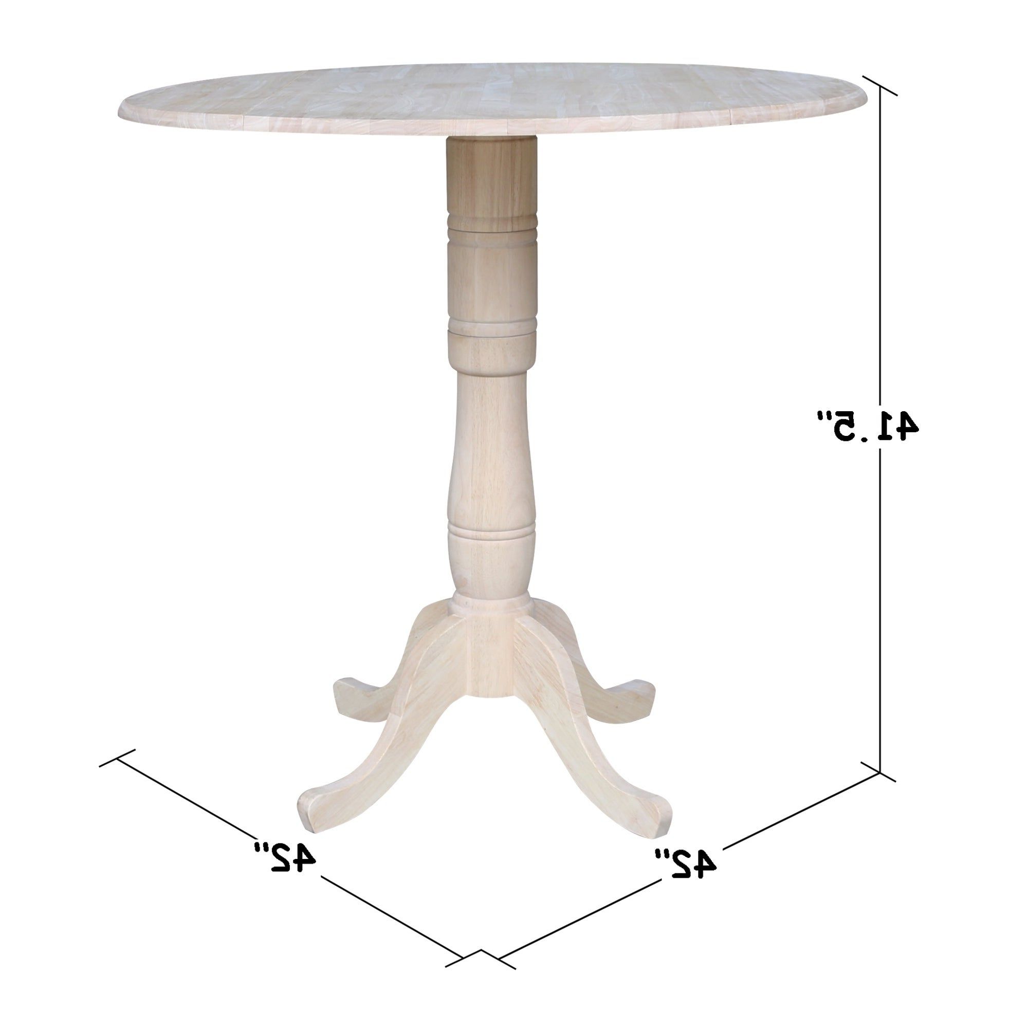Recent Unfinished Drop Leaf Casual Dining Tables With 42" Round Pedestal Dual Drop Leaf Table – Unfinished – N/a (View 11 of 30)