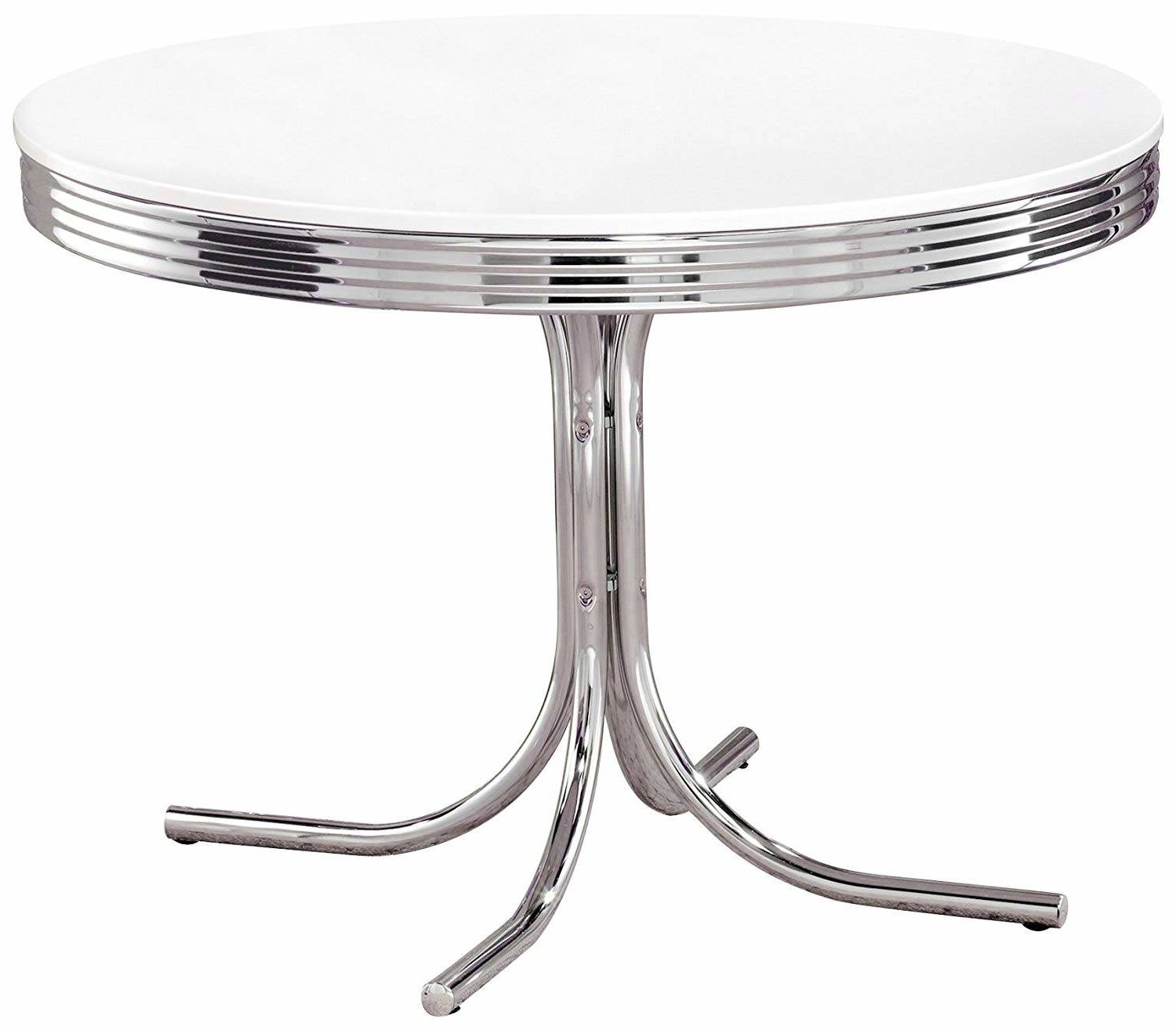 Retro Round Glasstop Dining Tables Regarding Most Up To Date Furniture Magnificent Retro Diner Table And Chairs Jukebox (View 23 of 30)