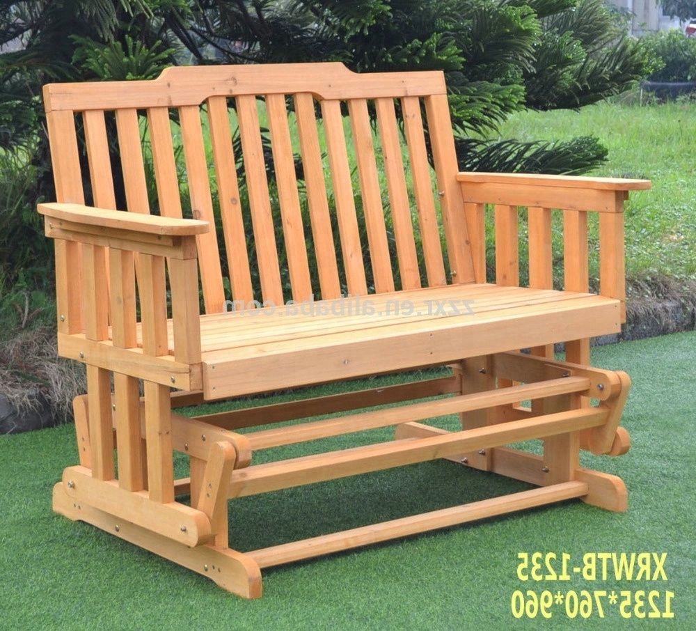 Rocking Glider Benches Throughout Fashionable Xrwtb 1235 Outdoor Double Swing Glider Rocking Chair Bench – Buy Glider  Bench,rocking Chair,swing Bench Product On Alibaba (View 4 of 30)