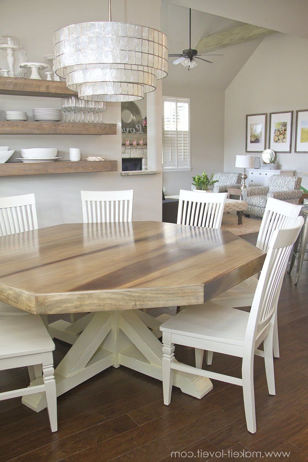 Rustic Country 8 Seating Casual Dining Tables Throughout Most Up To Date Diy Octagon Dining Room Table…with A Farmhouse Base (View 2 of 30)