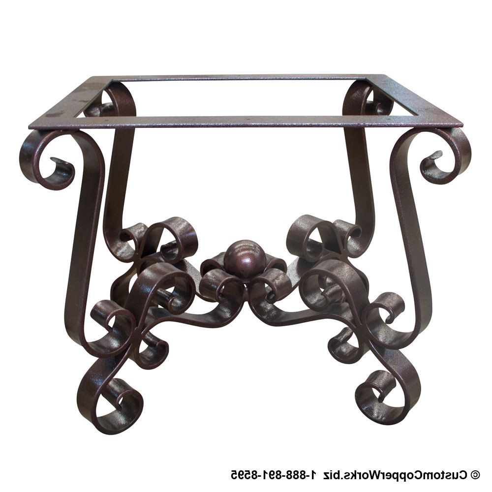 Spanish Intended For Most Current Black Top  Large Dining Tables With Metal Base Copper Finish (View 22 of 30)